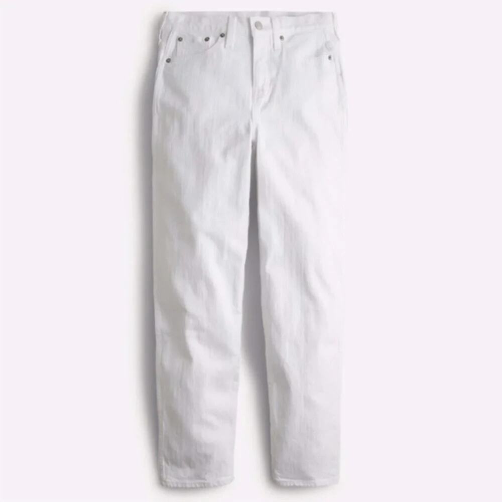 J.Crew Women's High-rise Peggy Tapered Jean in White Balloon Barrel 27 BF700